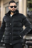Erkek Parlak Kışlık Şişme Mont Astarlı Siyah thumbnail 1