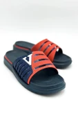 Gezer Eva Yazlık Erkek Kaydırmaz Taban Terlik Lacivert-Kırmızı thumbnail 4