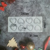 Silikon Kalp Desenli Çikolata ve Şeker Kalıbı 8 Li thumbnail 5