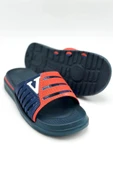 Gezer Eva Yazlık Erkek Kaydırmaz Taban Terlik Lacivert-Kırmızı thumbnail 3