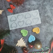 Silikon Kalp Desenli Çikolata ve Şeker Kalıbı 8 Li thumbnail 3