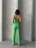 Palazzo pantolonlu alt üst takım yeşil thumbnail 3