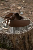 Hakiki Deri Kemer Kahverengi 4,5 cm thumbnail 1