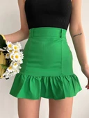 Altı fırfırlı etek yeşil s24817 thumbnail 1