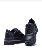 Kadın Yüksek Taban Rahat Şık Günlük Spor Ayakkabı Siyah Renk thumbnail 3