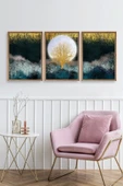 Manzara Üçlü Ahşap Çerçeveli Tablo 50 x 70 thumbnail 2
