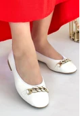 Cleo Beyaz Cilt Babet Ayakkabı thumbnail 1