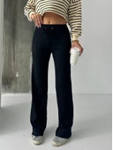 Fit comfort siyah salaş pantolon thumbnail 6