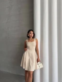 Kadın kare yaka kısa elbise thumbnail 2