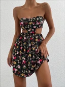 Straplez elbise baskılı thumbnail 2