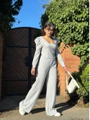 Fitilli prenses kol alt üst takım gri thumbnail 1