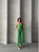 Palazzo pantolonlu alt üst takım yeşil thumbnail 6