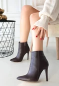 Blan Kahverengi Cilt Topuklu Bot thumbnail 2
