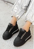 Lulu Siyah Cilt Bağcıklı Spor Ayakkabı thumbnail 1