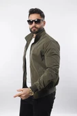 Erkek Gömlek Yaka Baharlık Mont Astarlı Mevsimlik Çeket Haki thumbnail 3
