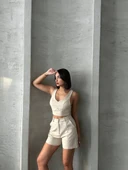 Şortlu keten takım s255014 thumbnail 1