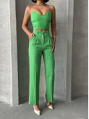 Palazzo pantolonlu alt üst takım yeşil thumbnail 1