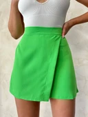 Kapaklı şort etek yeşil s24901 thumbnail 2