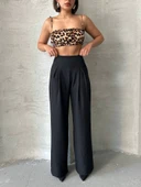 Pileli keten pantolon thumbnail 1