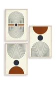 Rahatlatıcı Şekiller Üçlü Ahşap Çerçeveli Tablo 30 x 42 thumbnail 1