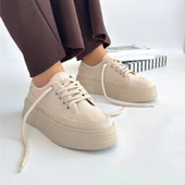 Carin Bej Keten Bağcıklı Spor Ayakkabı thumbnail 4