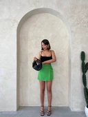 Kuş gözü şort etek yeşil s25819 thumbnail 10