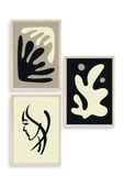 Soyut Üçlü Ahşap Çerçeveli Tablo 23 x 30 thumbnail 1
