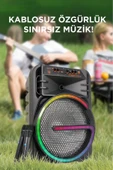 Bluetooth Hoparlör Rgb Işıklı Çift Mikrofonlu Kablosuz Speaker KTS-2170 Siyah thumbnail 2