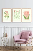 Botanik Üçlü Ahşap Çerçeveli Tablo 50 x 70 thumbnail 2
