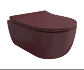 BOCCHI V-Tondo Rimless Kanalsız Asma Klozet, Kısa, Parlak Burgonya Bordosu 1417-072-0128 thumbnail 1