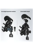 Gidon Bağlantılı Güneş Ve Yağmur Korumalı 360° Derece Ayarlanabilir Motosiklet Bisiklet Telefon Tutucu thumbnail 3