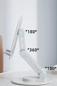 F17s  Masaüstü Telefon Tutucu Döner Tabanı Alüminyum Paslanmaz Çelik Katlanabilir thumbnail 2