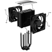 COOLERMASTER V4 ALPHA 3DHP MAZ-T2HP-217PK-R1 AM5-1851P HAVA SOĞUTMALI DUAL İŞLEMCİ FANI thumbnail 4