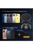 Metalik Magsafe Telefon Tutucu Tüm Yüzeylerle Uyumlu Vakumlu 360 Dönen Oynar Başlık thumbnail 3