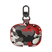 Airpods 3 (3.nesil) Çanta Kamuflaj Deri Kılıf - Kırmızı thumbnail 2