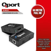 QPORT Q-HEX3 Cat5e/Cat6 60metre HDMI Extender thumbnail 1