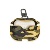 Airpods Pro 2 (2.nesil) Çanta Kamuflaj Deri Kılıf - Sarı thumbnail 3