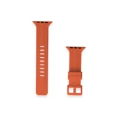 Apple Watch 38mm Kr408 Çizgili Silikon Kordon - Turuncu thumbnail 2