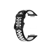 Huawei Watch Fit 2 Spor Delikli Kordon - Siyah-beyaz thumbnail 2