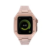 Apple Watch 44mm Metal Petek Kasalı Kordon - Rose Gold thumbnail 1