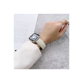 Apple Watch 42mm Kr414 Daks Deri Kordon - Pembe thumbnail 6