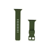 Apple Watch 38mm Kr408 Çizgili Silikon Kordon - Koyu Yeşil thumbnail 2