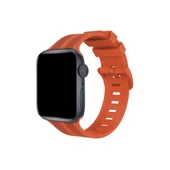 Apple Watch 42mm Kr408 Çizgili Silikon Kordon - Turuncu thumbnail 1