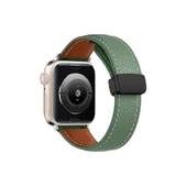 Apple Watch 42mm Kr414 Daks Deri Kordon - Koyu Yeşil thumbnail 1