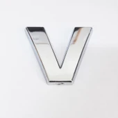 Cemax V Harfi  3,75 cm Krom Yapışkanlı thumbnail 2