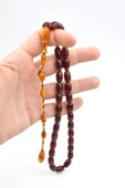 Murty99 Hakkı Usta İmzalı Kapsül İri Osmanlı Model Bordo Sıkma Kehribar Tesbih thumbnail 5
