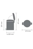 Brabantia Brabantia Çöp Kutusu 5 Litre Newicon Pedallı Platin 112683 thumbnail 4