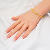 14 Ayar Altın İkili Burma Kelepçe Bilezik thumbnail 2