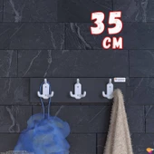 Modilayn ARI 9 Kancalı Banyo Askısı 3'lü Set (31,4x9,6 cm) | Şık Tasarım, Ekstra Düzen ve Yer Tasarrufu thumbnail 1