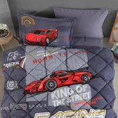Clasy Ranforce Tek Kişilik Yorgan Seti Racing Team Mavi thumbnail 1